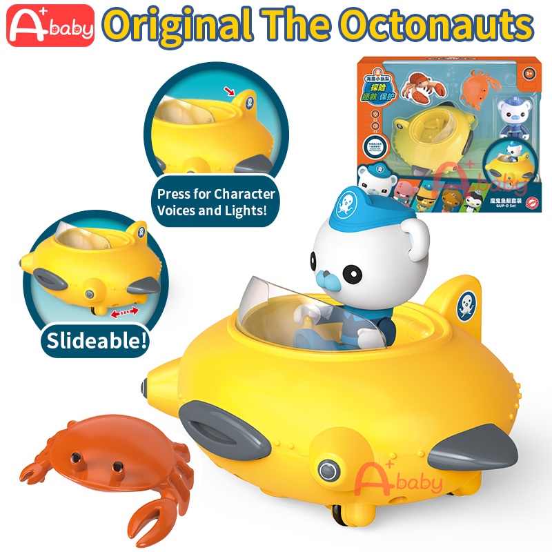 [A+baby] The Octonauts Toys Set Original With Sound & Light & Inertial Driving (Figure Barnacles