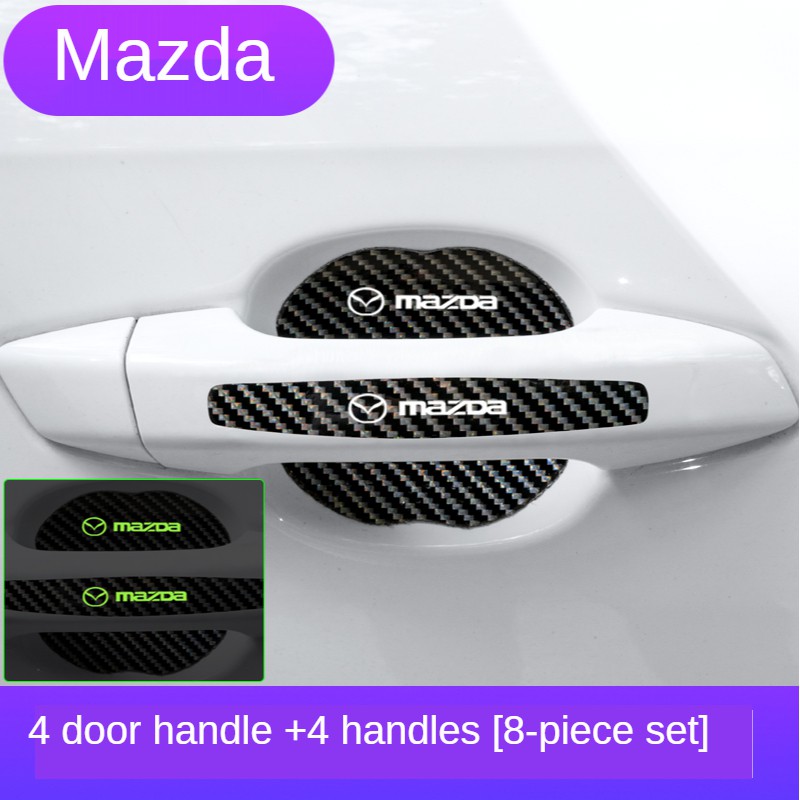 Mazda Car Luminous Carbon Fiber Pattern Door Bowl Handle Sticker
