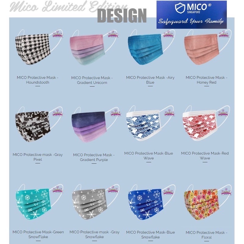 [SG BRAND ] MICO Adult Mask 3ply Disposable Mask Face Mask 50pcs/box ...