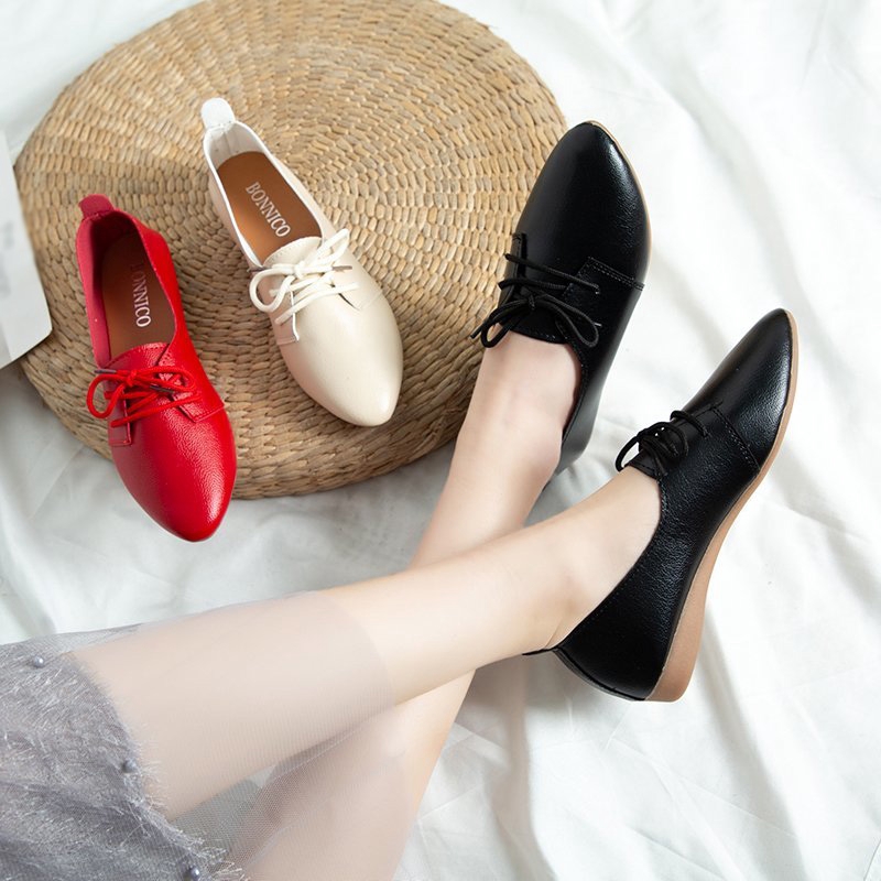 flat womens black dress shoes