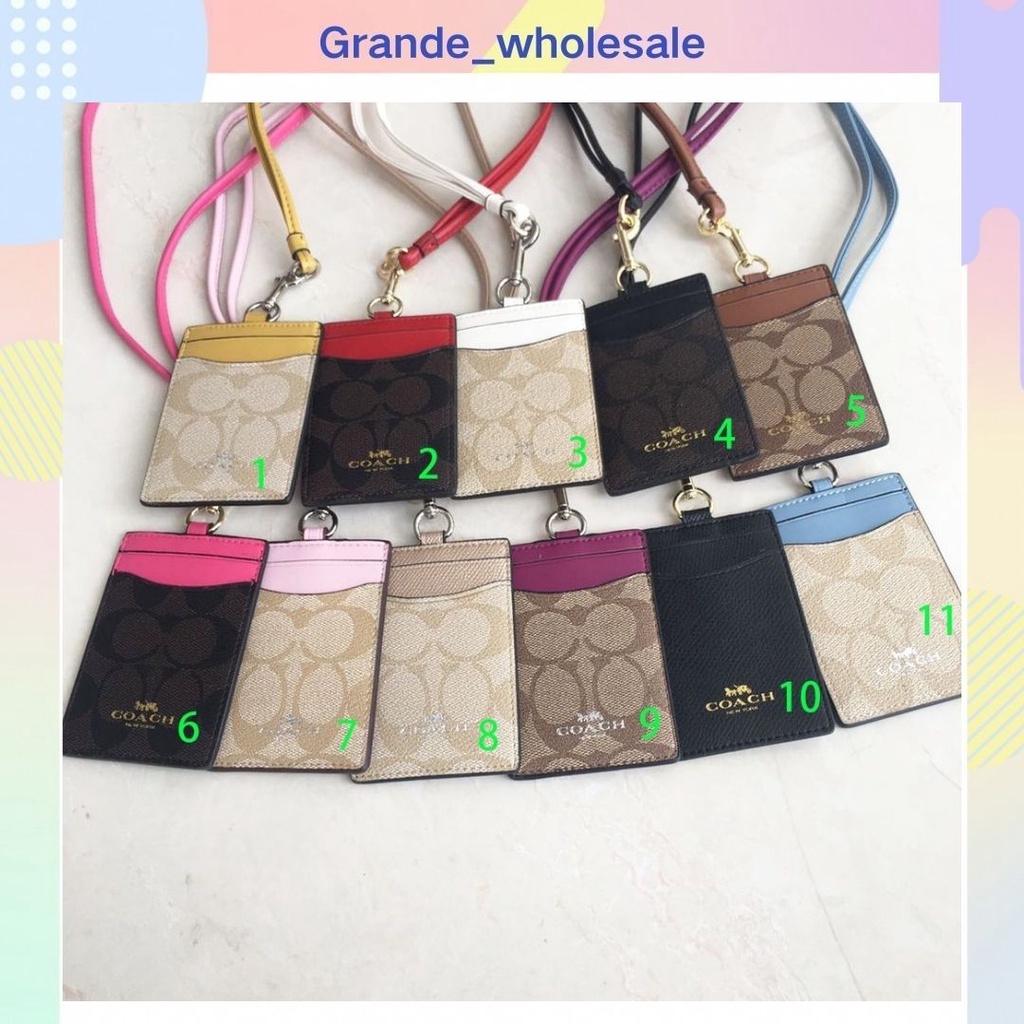 Coach card holder lanyard sale