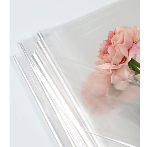 (50pcs) 70cmx70cm Wrapping High Transparency PVC Plastic Paper Pembalut ...