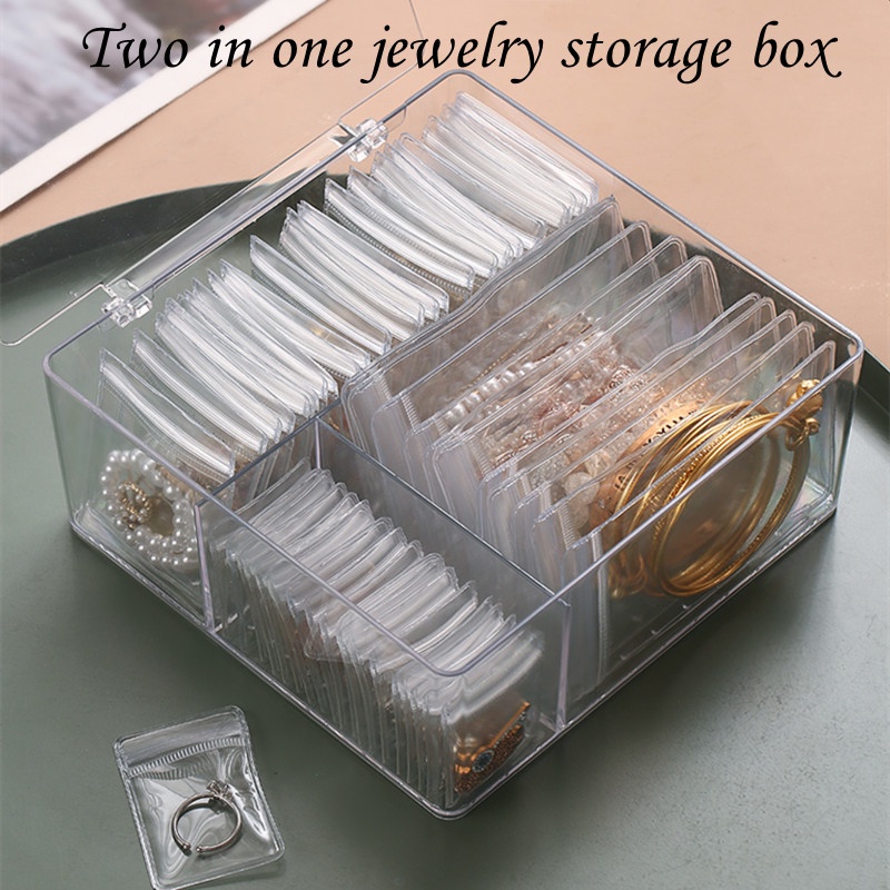 Anti Oxidation Jewellery Organizer Box Dustproof Earring Necklace ...