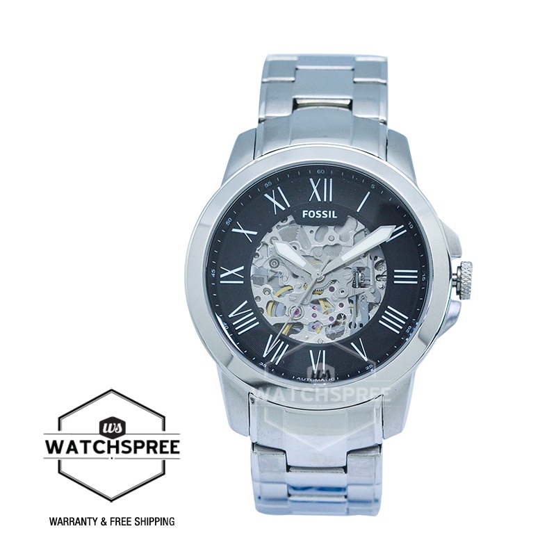 Fossil Grant Automatic Stainless Steel Watch ME3103 Shopee Singapore