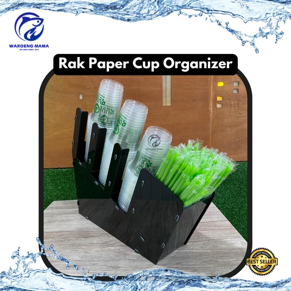 Cup organizer Acrylic cup And Straw Rack paper cup Rack Plastic cup ...