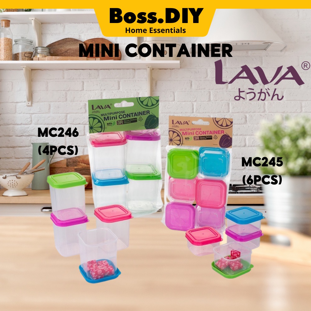 LAVA Mini Container (4 Pcs x 195ml/ 6 Pcs x 95ml) MC245 MC246 Small ...