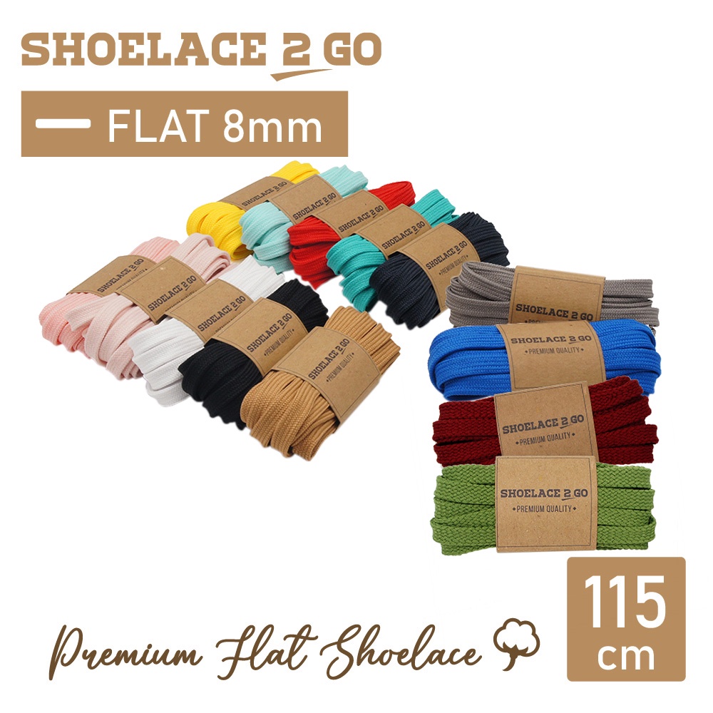 Shoelace 2go PREMIUM FLAT FLAT Shoelaces SF8 115CM 8MM Shopee Singapore