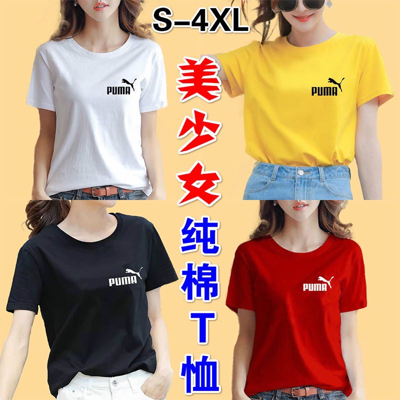 现货热卖【美少女纯棉印花短袖T恤】Beautiful girl cotton printed short-sleeved T-shirt loose plus size slim slimming top Korean style trendy all-match T-shirt Summer breathable and sweat-absorbent women's clothing