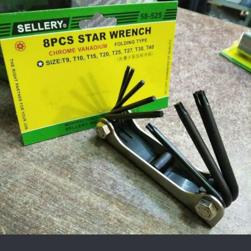 L star key set 8 pcs SELLERY star key set folding star wrench set ...