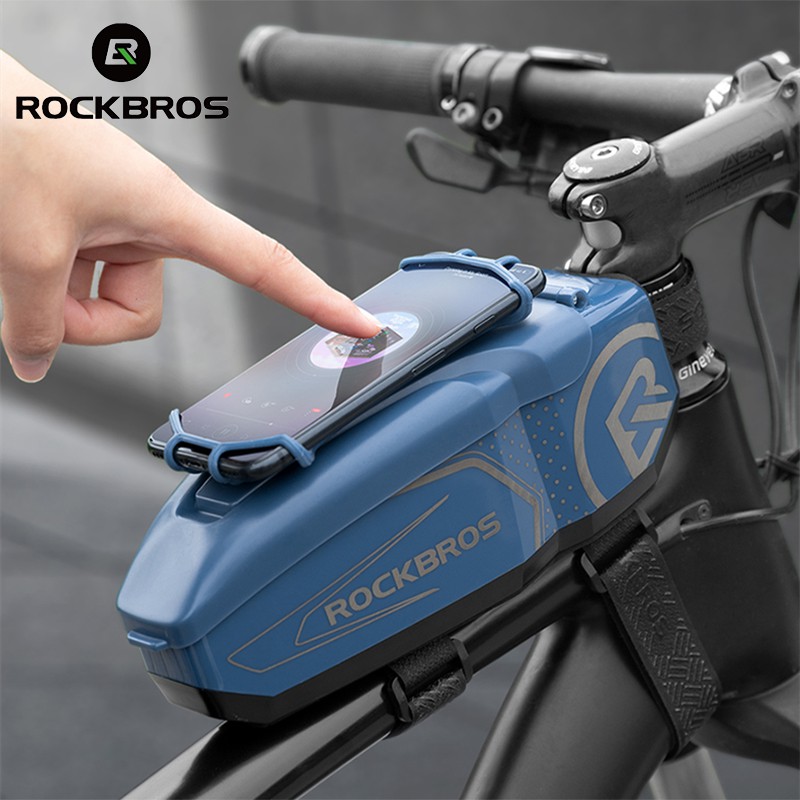 ROCKBROS Bag Hard Shell Bicycle Front Frame Tube Bike Rainproof