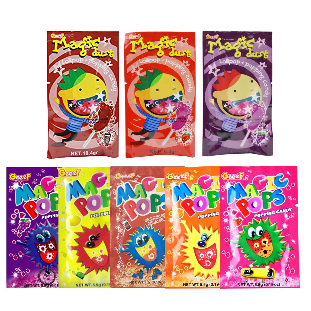 (5.5gx4Packs) Magic Pop Sparkles Sweet Candies Candy Biscuit Cracker