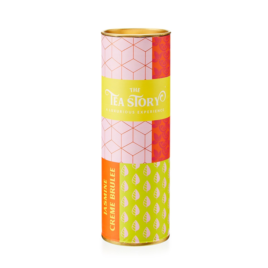 The Tea Story Jasmine Creme Brulee Tea Tube, 25G (10 Pyramid Tea Bags