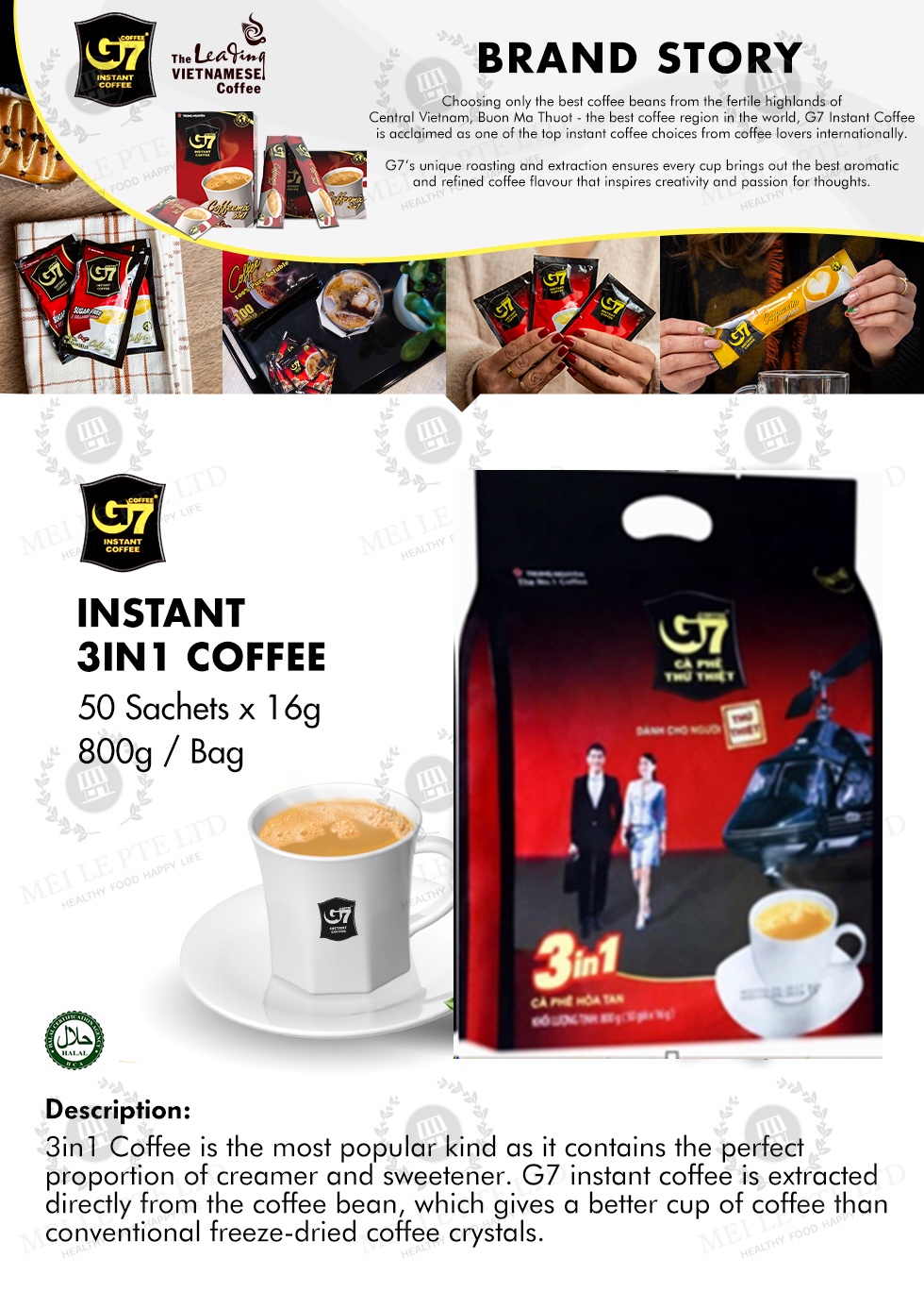 [SG STOCK] G7 - 50 sachets x 16g. 3 in 1 coffee (Vietnamese packaging ...