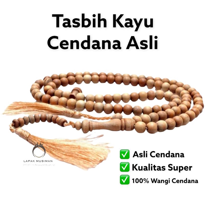 SANDALWOOD TASBIH GUARANTEE ORIGINAL ORIGINAL 99 GRAINS ORIGINAL