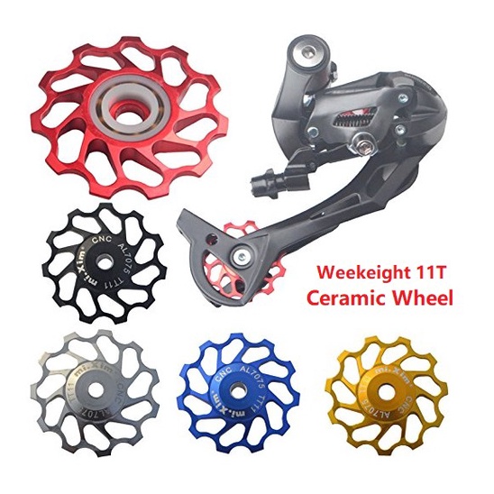 SG SELLER Bike 11T Ceramic Bearing Jockey Wheel Rear Derailleur Guide Roller MTB Road Bicycle Aluminum Alloy Pulley Shopee Singapore