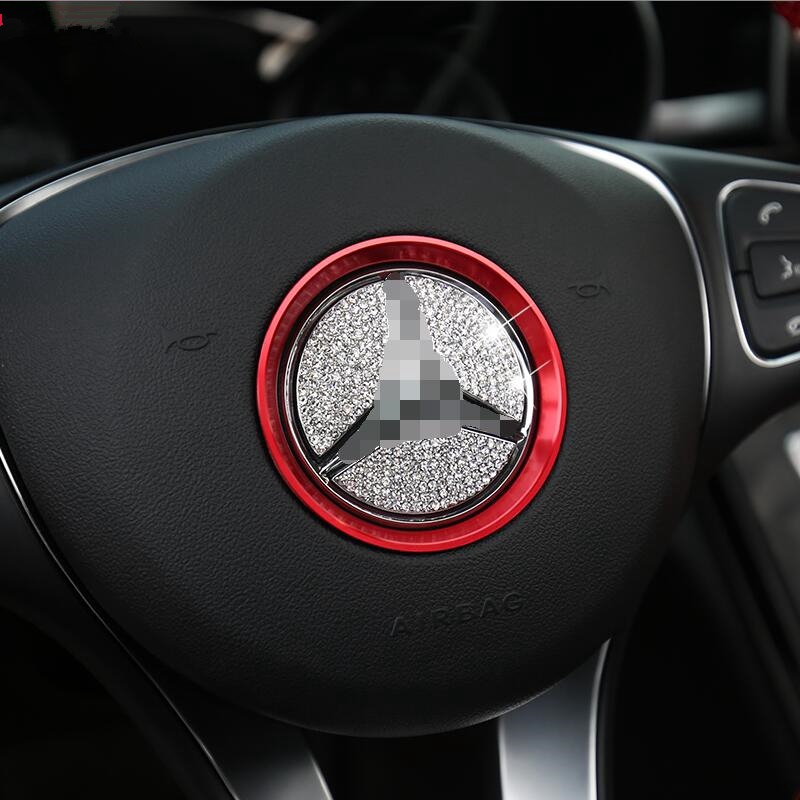 Car steering wheel Emblem cover logo sticker carbon For Mercedes