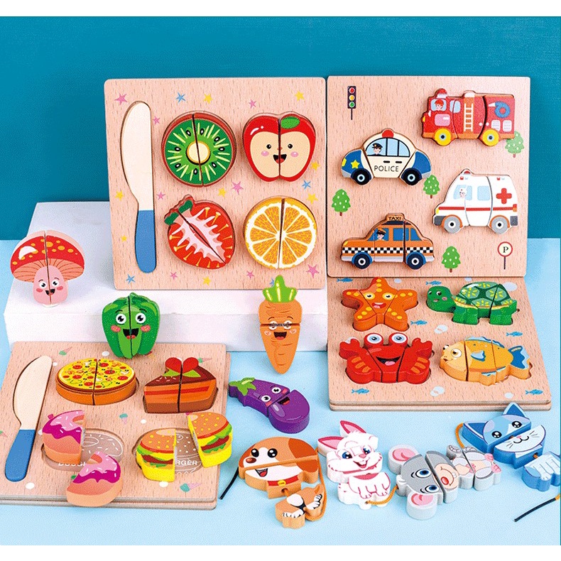 Educational Toys - Toddler 3D Wooden Block Puzzle