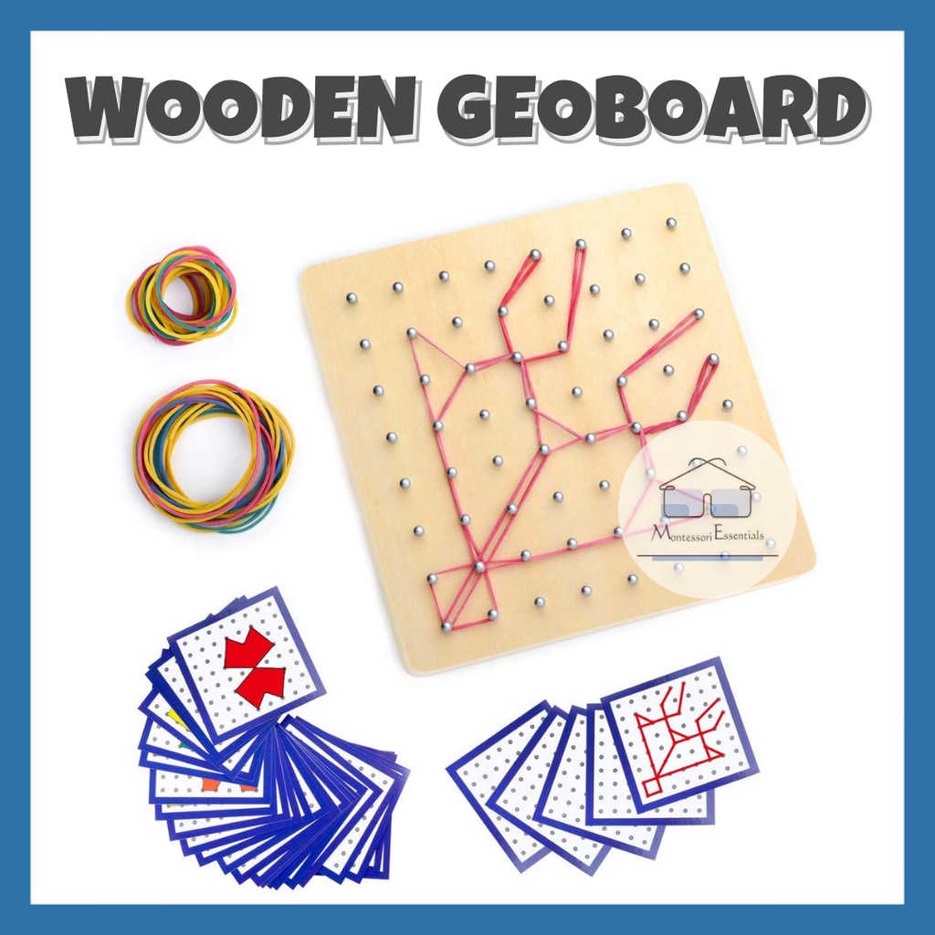 [SG READY STOCKS] Wooden Geoboard Geometric with Elastic Bands Pattern ...