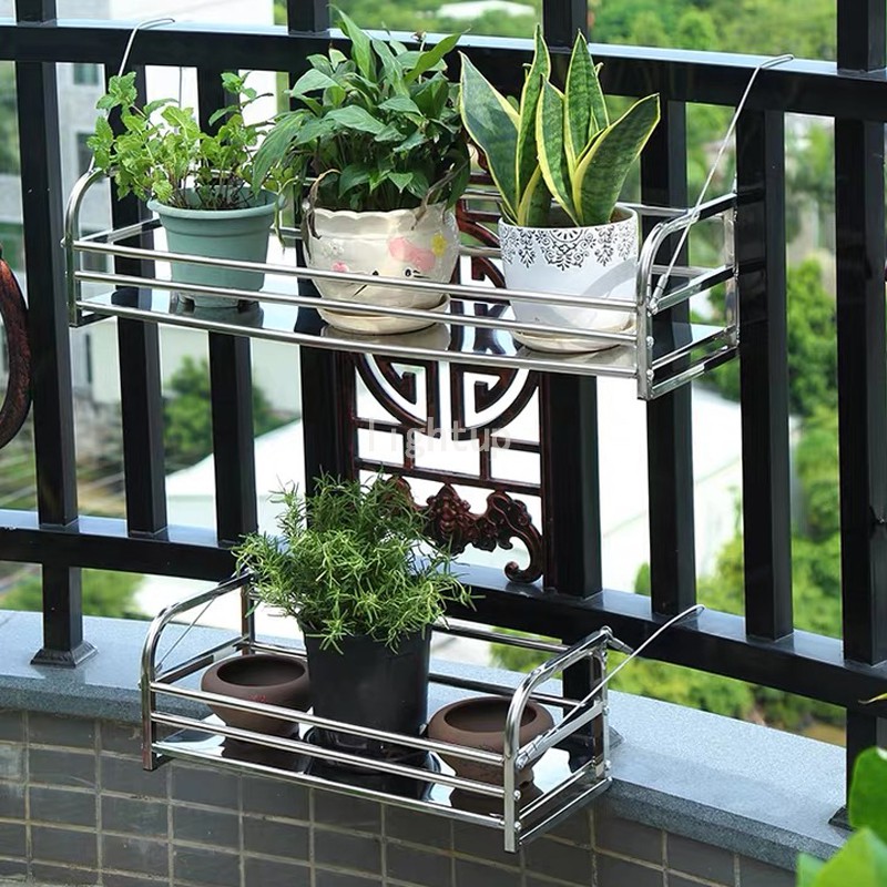 Balcony Plant Flowerpot Hanging Rack Stainless Steel Flower Veg Shelf Window Railing Fench Shopee Singapore
