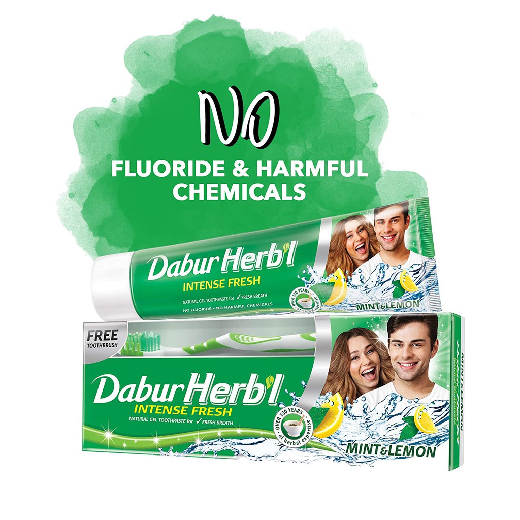 DABUR HERB'L INTENSE FRESH MINT & LEMON TOOTHPASTE 150G | Shopee Singapore