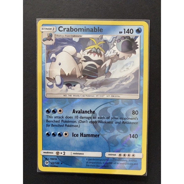 Pokemon Card SM1 Crabominable Reverse Rare | Shopee Singapore