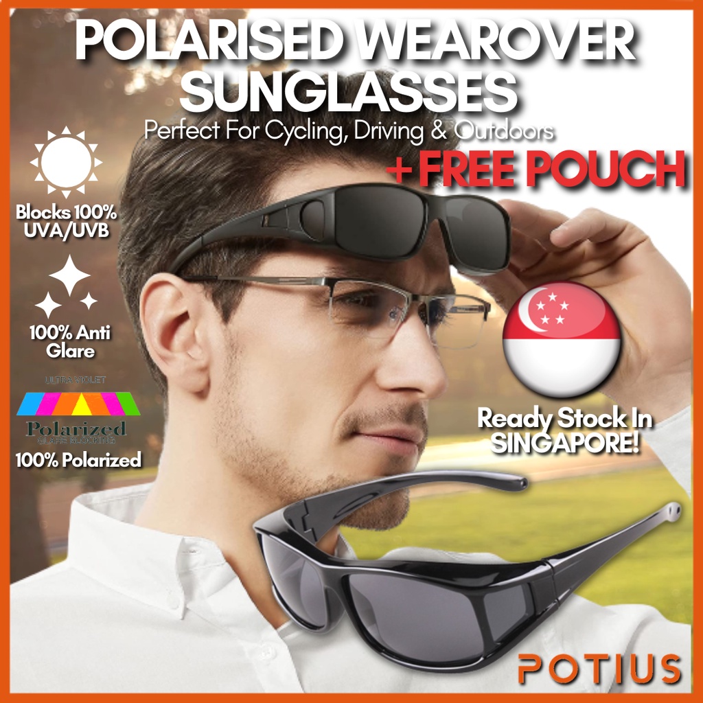 Polarized Wearover Fitover Sunglasses 100 Polarized Sunglasses 100 Anti Glare Blocks 100 UVA UVB Shopee Singapore