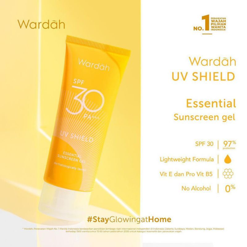 Wardah Sunscreen Gel SPF 30 Essential Sunscreen Gel (New Packaging ...