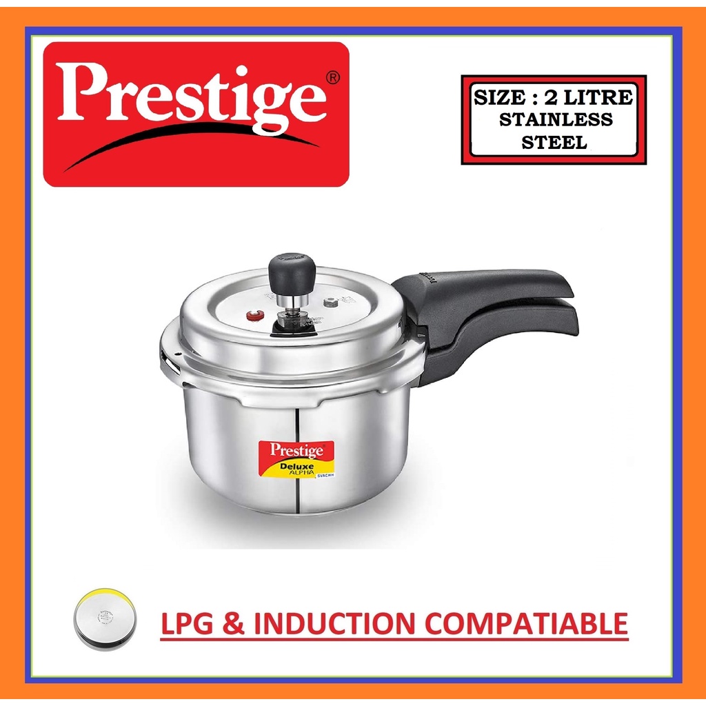 Prestige 4L Alpha Deluxe Induction Base Stainless Steel Pressure Cooker 4.0-liter