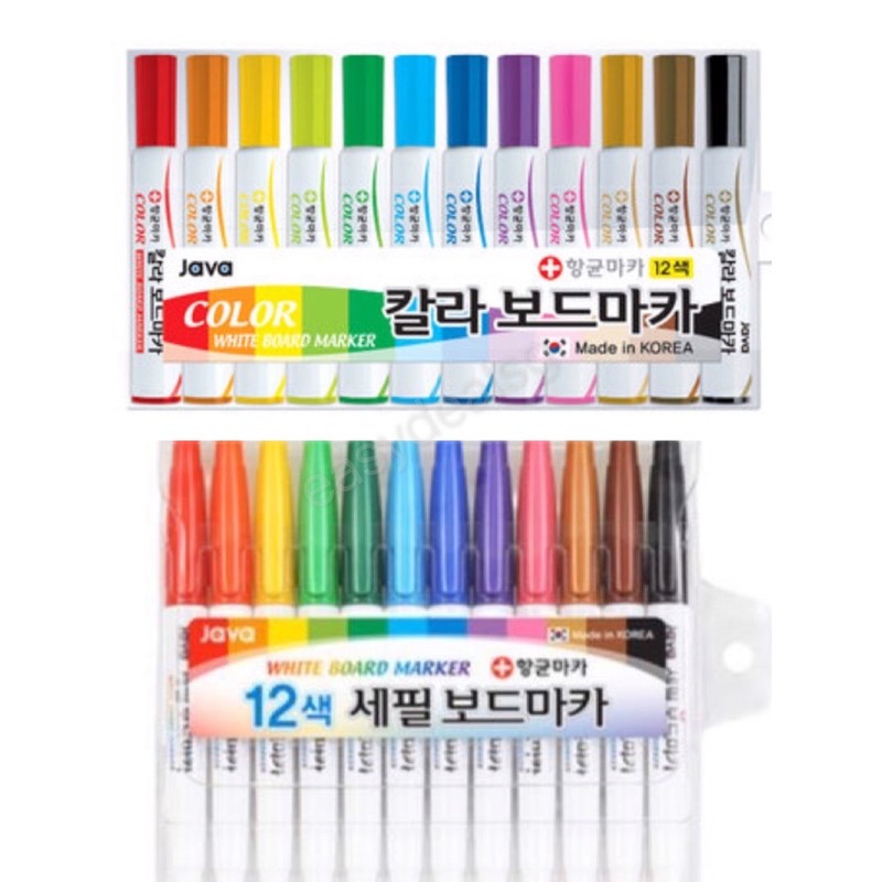 Java 12 Color Whiteboard Marker Pen Set (Jumbo/Fine) Shopee Singapore