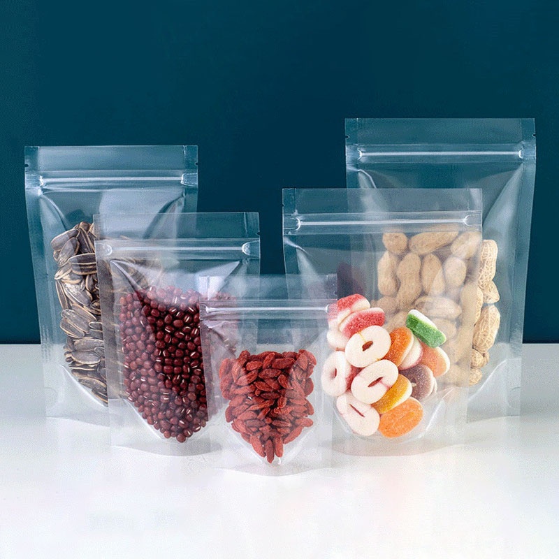 new 100pcs Plastic Ziplock Bags Jewelry Small Ziplock Bag Food Packaging  Zip Lock Bags Clear Fresh-keeping Dustproof Reclosable Home kitchen
