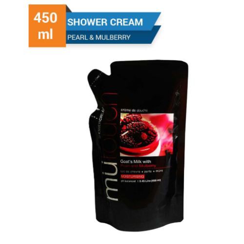 Mu Touch Shower Cream Mulberry Pouch 450ml - Gambar 4