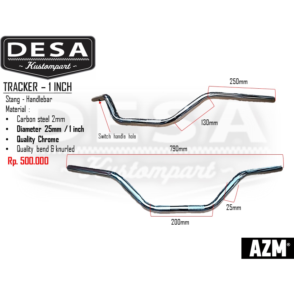Custom Handlebar Harley Handlebar HD Handlebar 1 inch 1 inch Tracker ...