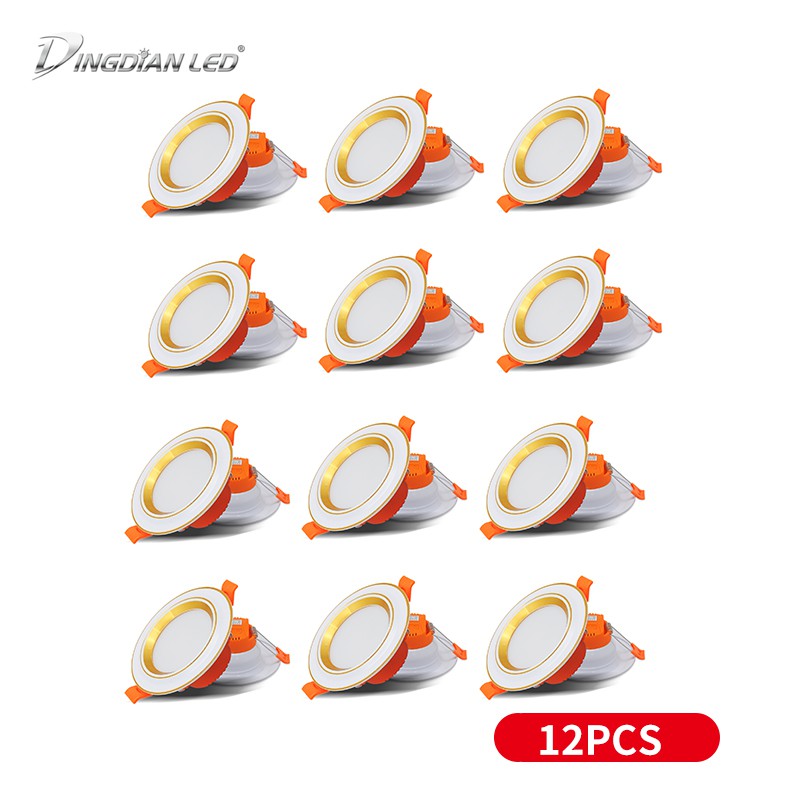 DingDian LED 220V 12 Packs 220V LED Downlight 3 Colors Spot LED Light ...