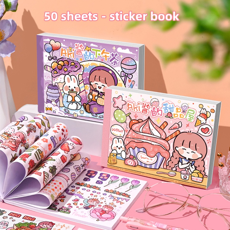 Handbook Sticker Book 50sheets Cartoon DIY Stickers | Shopee Singapore