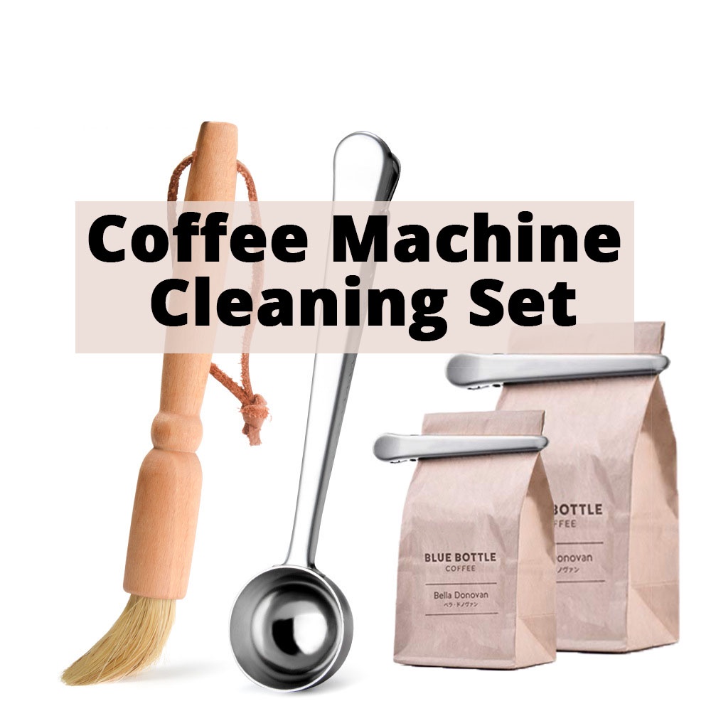 Coffee Distributor Machine Soft Brush Cleaning Tool with Spoon High Elastic  Brush Cleaner Head for Espresso Machine Accessories