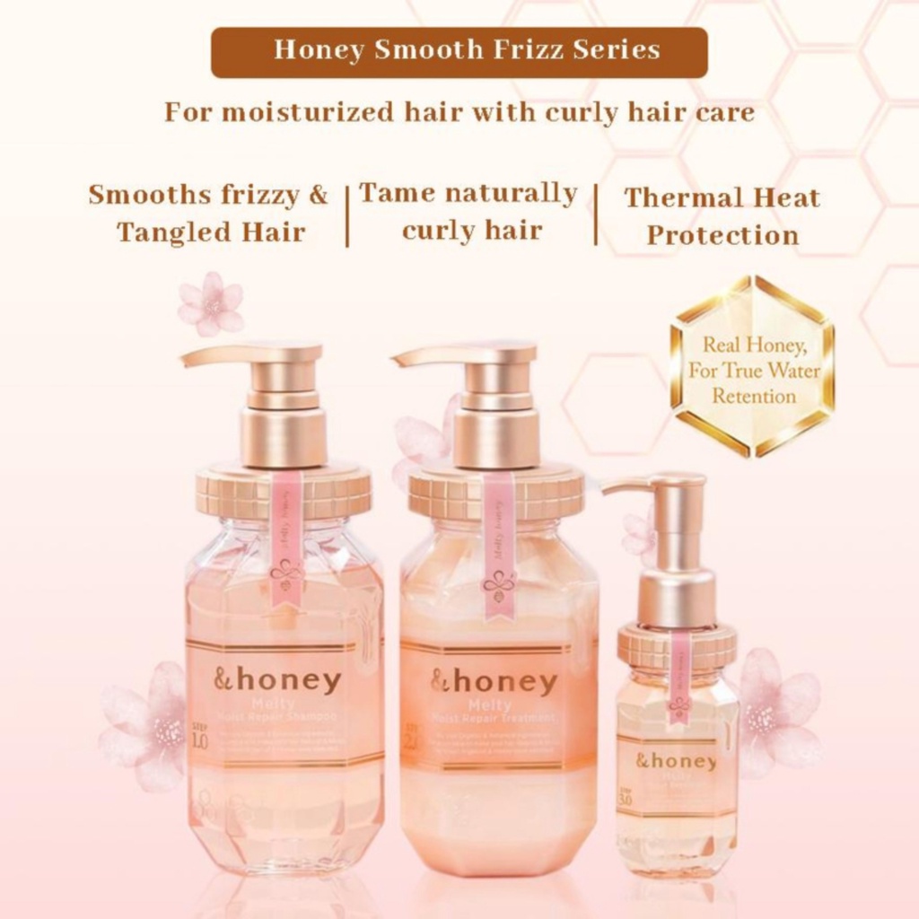 🇸🇬 &honey shampoo &honey treatment honey hair oil 440ml 445gr honey shampoo Refill 400ml