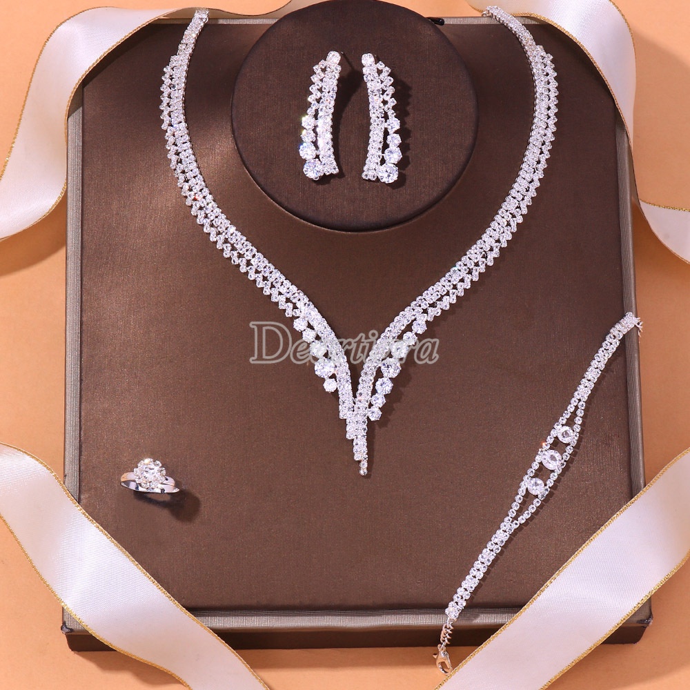 White bridal hot sale jewellery set