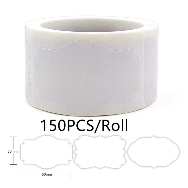 New 150pcs DIY White PVC Paper Labels Sticker Removable Waterproof ...