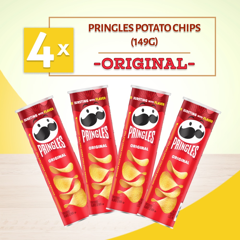 [Bundle Of 4] USA Pringles Potato Crisp Chips Original 149g | Shopee ...