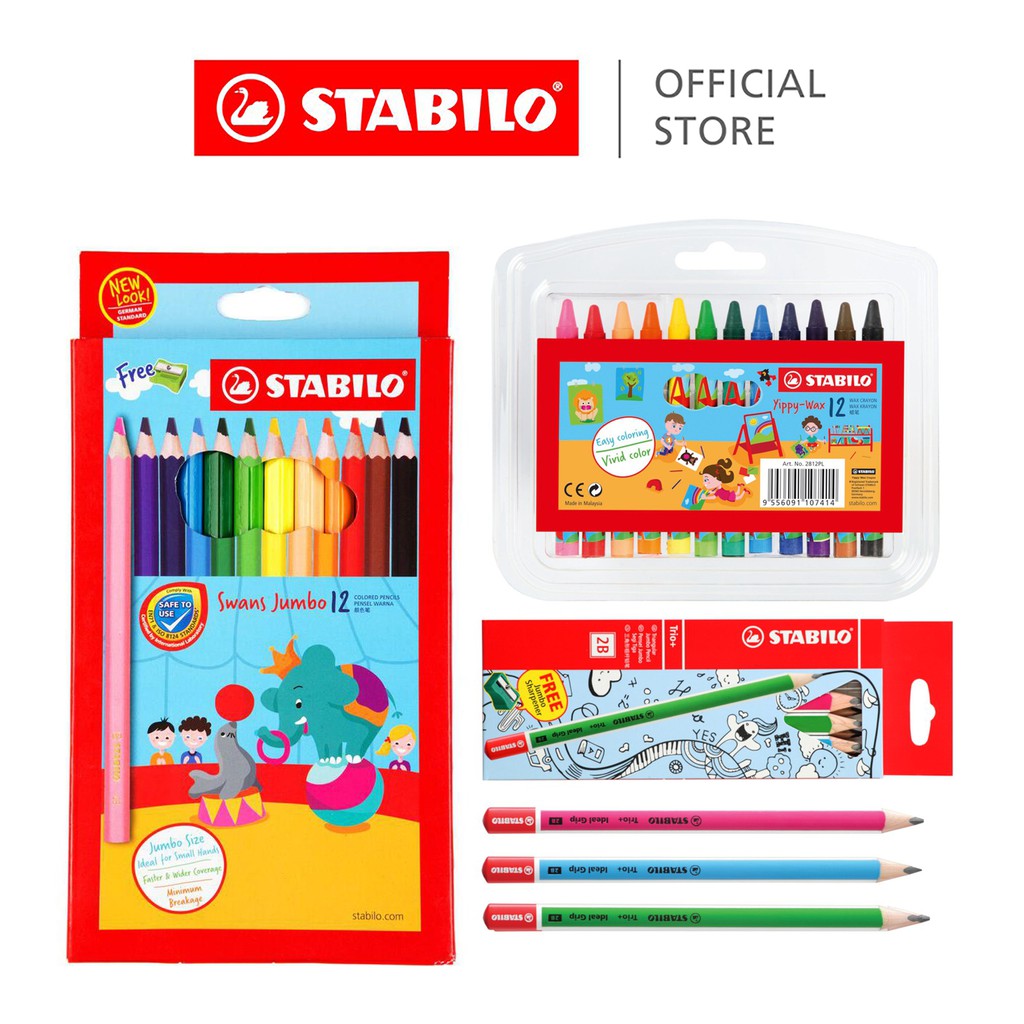 STABILO Stionery Jumbo Art Craft Bundle Writing & Drawing Gift Set for