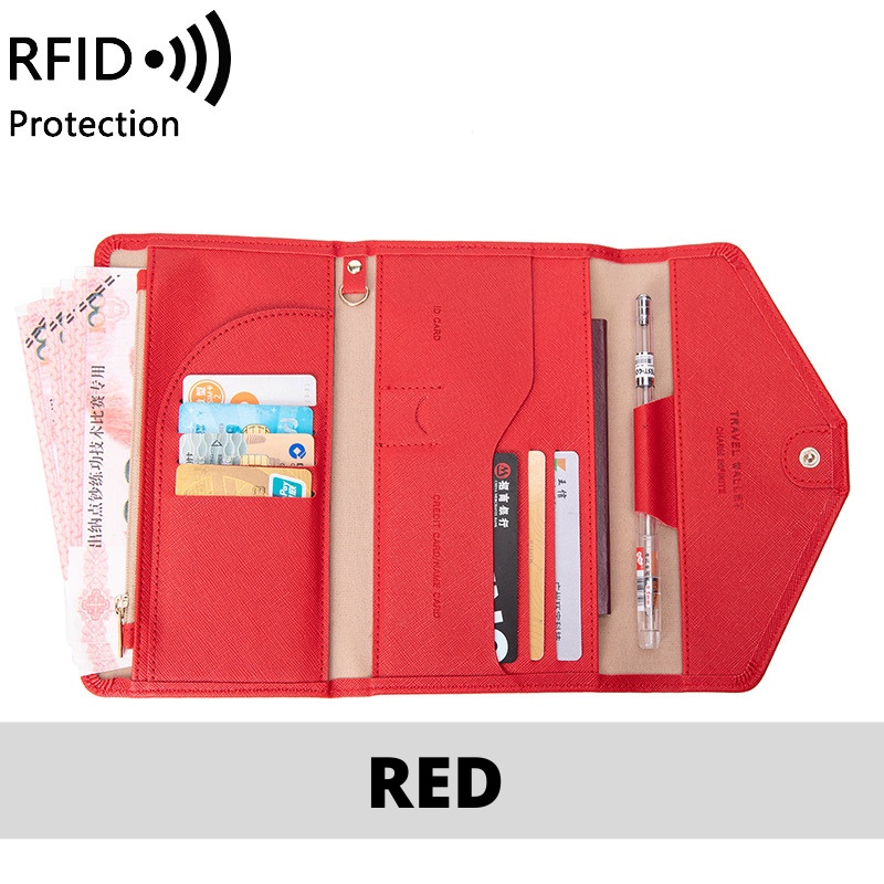 RFID Anti-Theft Travel Wallet Passport Holder Document Organizer ...