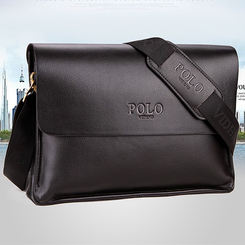 POLO men Leather Classic Shoulder Bags briefcase Messenger Men's