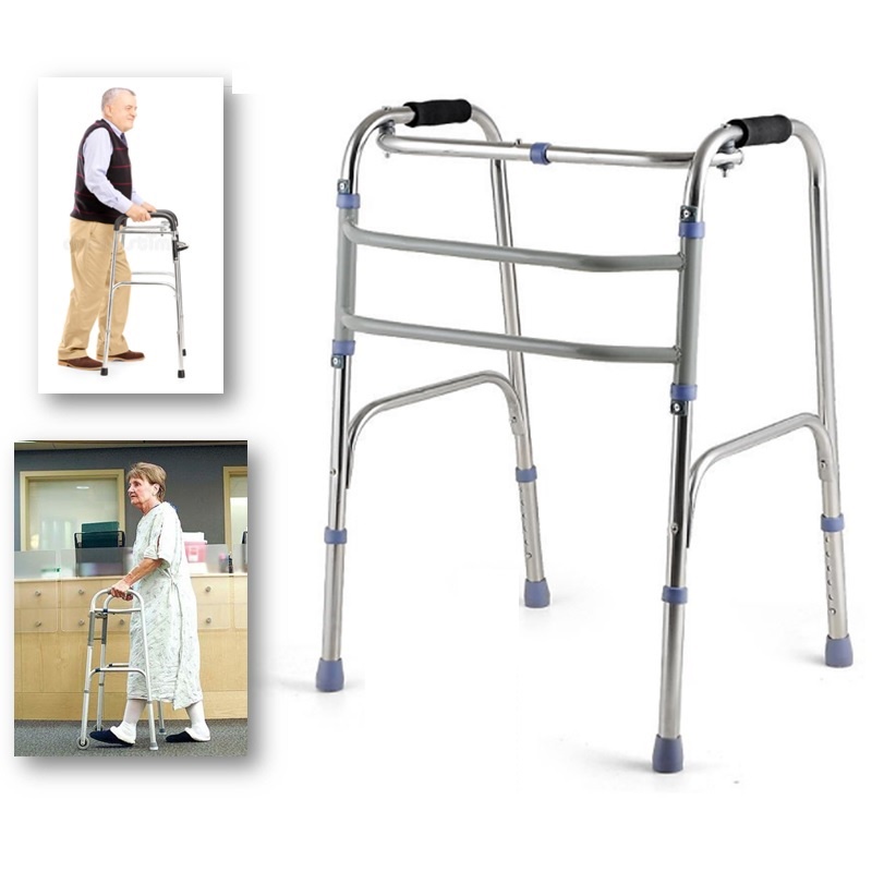 Adult Walker Adjustable Foldable Walking Crutches Stainless Steel