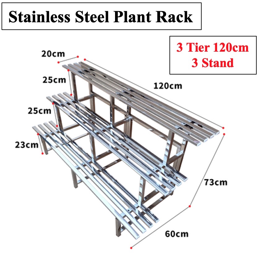 Stainless Steel Flower Rack Indoor/Outdoor Metal Plant Rack Ladder ...