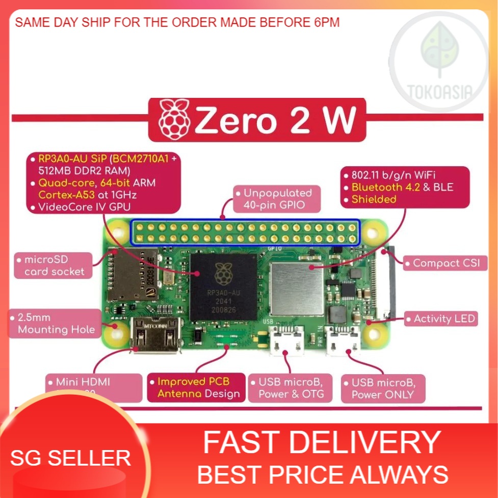 Raspberry Pi Zero 2 WCH | Shopee Singapore
