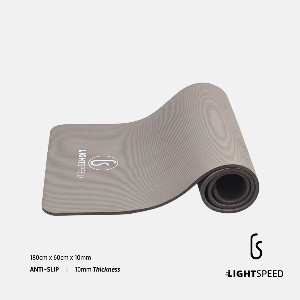 LIGHTSPEED Matras Yoga NBR 10mm MOTIF / ANTI SLIP/Gym Mat INCLUDE STRAP / Matras Olahraga Termurah