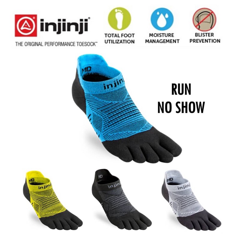 Injinji RUN NO SHOW SPECTRUM ToeSocks/Five Finger Socks Running Gym Exercise Workout Sports