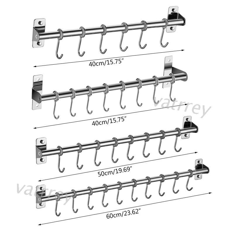 Booxihome Wall Mounted Utensil Rack, Stainless Berfee