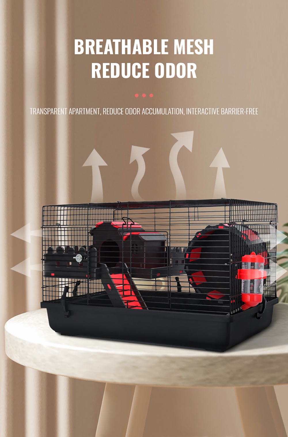 YEE Hamster Cage, Safety Iron Cage, Easily Remove Odour, Bite Resistant ...