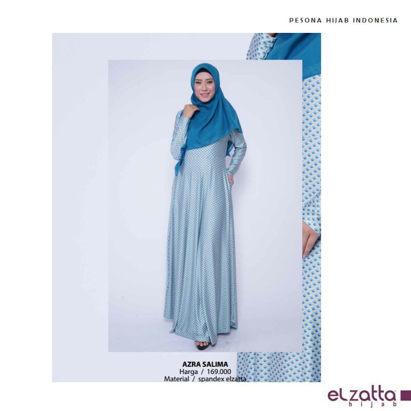 Elzatta Dress Muslim Gamis Elzatta Motif Spandex Azra Salima Material